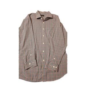 Esquire size 17 32/33 button plaid button down‎ shirt
